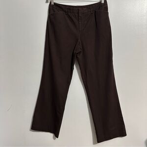 Petite Sophisticate Womens Stretch Brown Dress Pants size 14